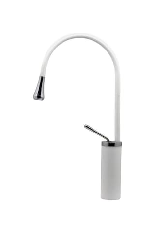 Damla Çanak Lavabo Bataryası Beyaz Krom 093001 Beyaz - Krom