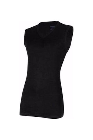 Yıldız Erkek Modal V Yaka Sıfır Kol Atlet 3'lü Paket - 380-381 Siyah