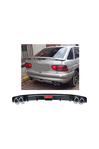 Ford Escort Uyumlu Body Kit Difüzör 4 Çıkış Siyah Yuvarlak