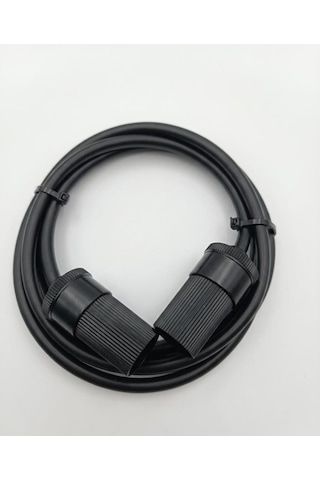 Araç Çakmaklık Uzatma Kablosu Dişi+dişi 12-24 Volt 16 Amper 2 X1 Mm Ttr Bakır 5 Mt-siyah