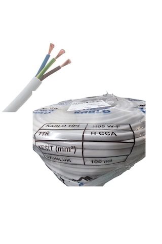 Toros Kablo Ttr 3 X 2.5mm² Cca Kablo H05 W-f 100 Metre Beyaz