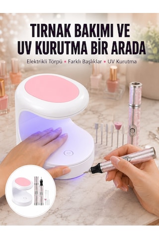 Tırnak Matkabı Ve Led Oje Kurutucu 2 Li Profesyonel Bakım Seti Yeni Nesil - Lisinya