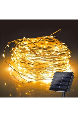 20 Metre 200 Led Solar Enerjili Günışığı Led Işık Aydınlatma Sarı