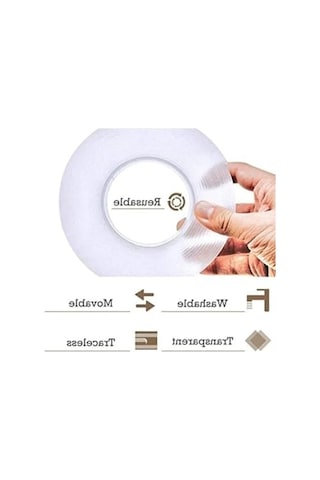 5 Metre Uzunluğunda Su Sızdırmaz Çift Taraflı Şeffaf Bant, 30mm Genişlik 0,13mm X 48mm X 25mt