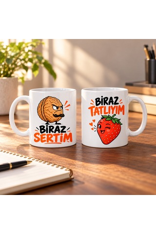 Dilaratrendhouse Tatlı Sert 2'li Porselen Kupa Seti - Model 851 Dlra