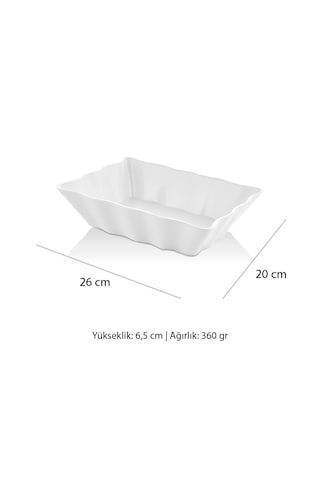 Alezy 556 Göreme Melamin Termostar Lagün Ekmeklik 26x20 Cm Beyaz