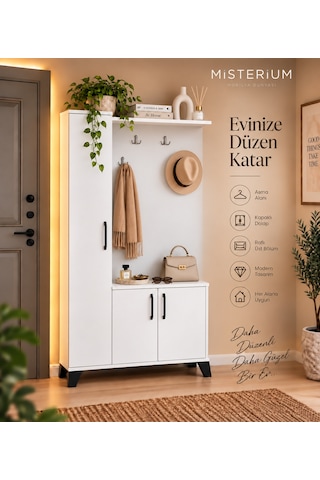 Loft Soft Portmanto Ve Askılıklı Vestiyer Takımı - Beyaz