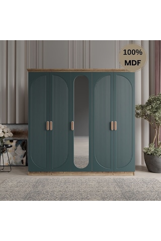 Soho 5 Kapak Mdf Gardırop Yeşil