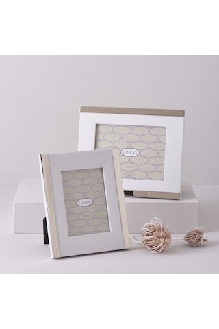 Linens Thick Çerçeve 10 x 15 CM Beyaz - Gümüş