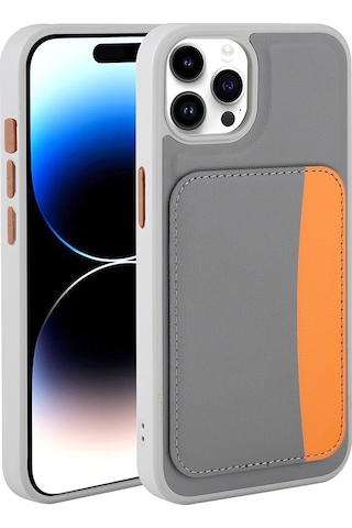 Apple Uyumlu iPhone 15 Pro Max Kılıf Kartlıklı Zore X-kart Silikon Kapak - Lacivert Lacivert