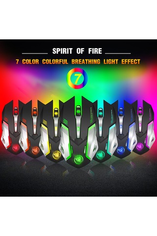 Geeroyoo Hxsj Kablosuz Oyun Faresi - 2400 Dpı, 7 Renkli Aydınlatma, Şarj Edilebilir, Ergonomik Tasarım 001