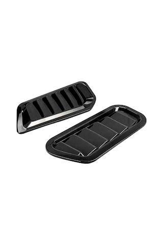 Universal Dekoratif Kaput Havalandırma Izgarası Seti - Piano Black 2 Adet