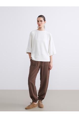 Lcw Vision Bej Bisiklet Yaka Kadın Sweatshirt