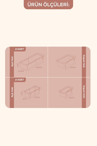 4'lü Set Ayarlanabilir Çekmece Içi Düzenleyici Kutu Uzayıp Kısalabilen Organizer Seti 2a2b Krem