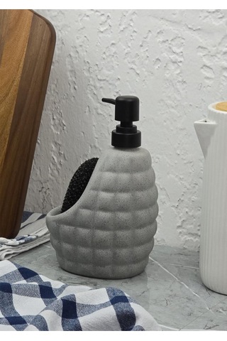 Taş Desenli Sıvı Sabunluk - Sünger Hazneli Mutfak Sabunluğu - 700 Ml - Baklava Desen -