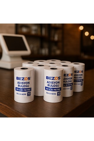Buradabulabilirsin Bezos 80x30 Mm Adisyon Rulosu Termal Rulo 10 Paket 100 Adet Bbz