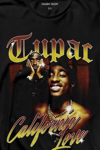 Tupac 2pac Shakur Rap Musicwest Coast 90s Rap Uzun Kollu Tişört Baskılı T-shirt 001