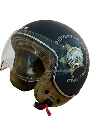 Nero Yarım Kask Tk-06 Mat Antrasit Renk Yıldız - Şefaf Vizörlü Antrasit Nero Yarım Kask Tk-06 Mat Antrasit Renk Yıldız - Şefaf Vizörlü Antrasit