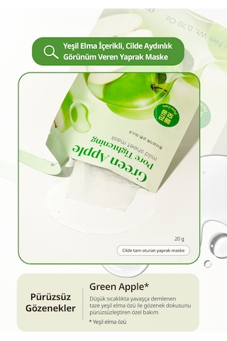 Yeşil Elma İçerikli Yaprak Maske Goodal Green Apple Pore Tightening Mild Sheet Mask