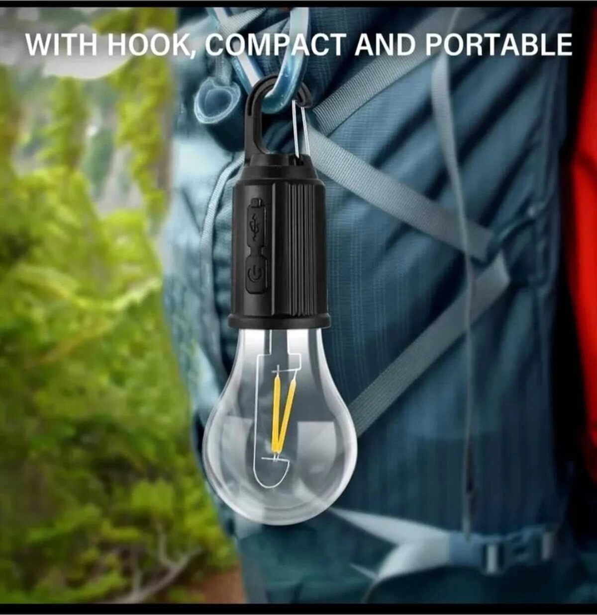 Taşınabilir Şarjlı Led Ampül Kamp Bahçe Lambası 10w Askılı Kırılmaz Led Işık