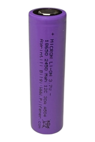 18650 3.7v Volt 2450 Mah 12c Lityum Şarj Edilebilir 10 Adet Pil Batarya