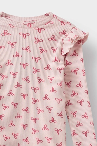 Defacto Kız Bebek Bisiklet Yaka Fitilli Kaşkorse Desenli Uzun Kollu Tişört F3712a525aupn38 Pembe
