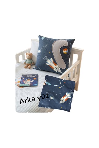 Kırlent Kılıf 37x37 Space Puantıye Mavi