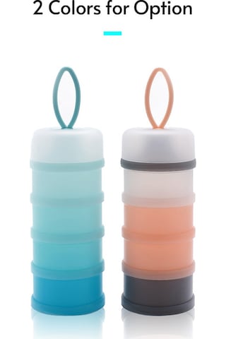 Yaozixa Mavi Bebek Süt Tozu Dağıtıcı - 4 Bölmeli 50g Her Bölme - Yiyecek Grubu Pp Malzeme - Taşınabilir Konik Açık