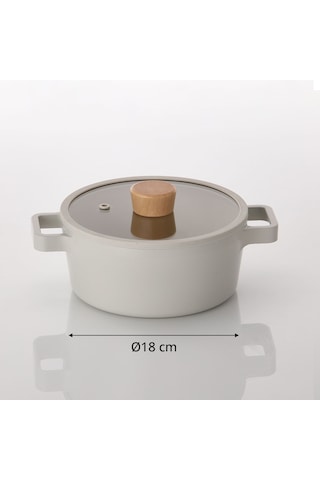 Neoflam Fika Alüminyum Döküm Tencere Cam Kapaklı 18cm