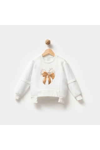 Overdo Kids Kız Çocuk 5-8 Yaş Taş Basklı Sweat Çok Renkli