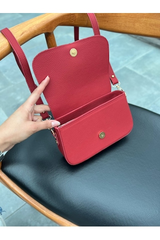 Mft Leather Hakiki Deri Kadın Çanta Viola 1524 Flother Mat Kırmızı