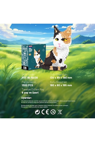 Balody Evcil Hayvan Serisi Calico Kedisi Bl16036 Mikro Blok Yapı Oyuncakları Seti