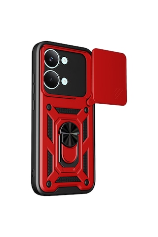 Newface - 484 - Xiaomi Poco X8 Pro Max Pars Lens Yüzüklü Silikon - Csmo-tex - - Kırmızı