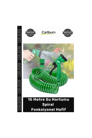 Özel Üretim Bahçe Sulama Esnek Dayanıklı Otomatik 15 Metre Su Hortumu Spiral Fonksiyonel Hafif