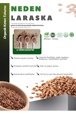 Organik Keten Tohumu 100g Organic Brown Flaxseed