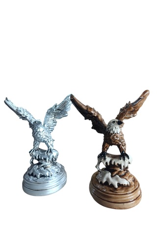 10cm -18cm Ebatlarında Kırılmaz Polyester,beyaz Renk Kartal Biblo