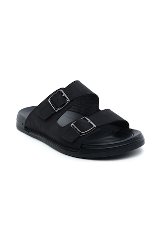 Greyder 64681 Siyah Hakiki Deri Erkek Terlik-960 Siyah