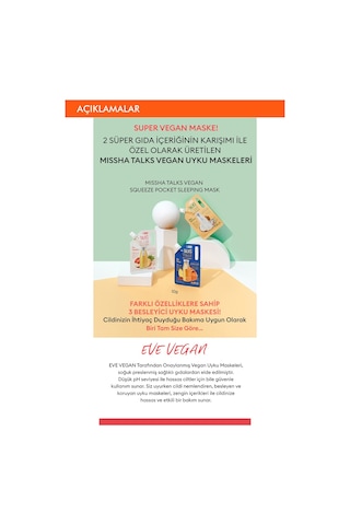 Missha Sağlıklı Bir Görünüm Sunan Vegan Uyku Maskesi Talks Vegan Squeeze Pocket Sleeping Mask(Skin Fitness)