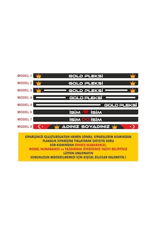 Kişiye Özel Isimli 2 Adet Uv Baskı Siyah Oto Plakalık - 613654365