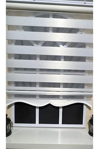 Storburada Zebra Stor Perde Beyaz Etek Dilimli Stb-400-v01 Çok Renkli