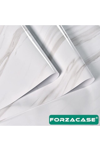 Forzacase Mermer Desenli Beyaz Folyo Kaplama 5 Metre - Fc736