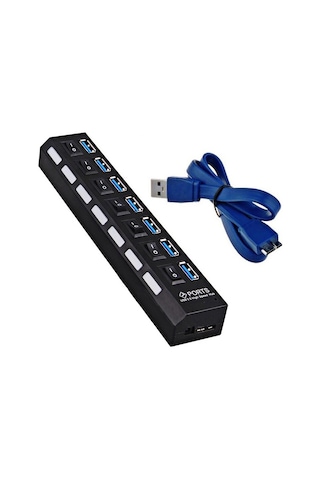 7 Port Usb 3.0 Hub Çoklayıcı Aç/kapa Tuşlu, Yüksek Hızlı Usb Splitter