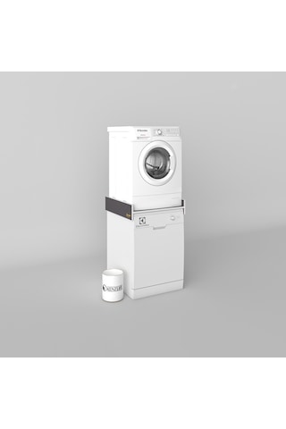 Kenzlife Çamaşır&bulaşık Makinesi Dolabı Lenya Gri 015 80 70 Banyo Aparatı Arkalıksız Büyük Boy Xlarge Beyaz
