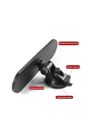 Besthome1 Yüksek Kalite Plastik Siyah 22x6.5cm Geniş Görünüm Araç Geribakış Aynası, Çift Sünger Tutucu