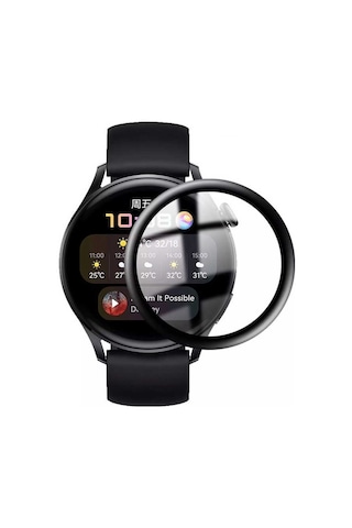 Huawei Watch Gt 3 42mm Mkst Pmma Pet Saat Ekran Koruyucu - Siyah