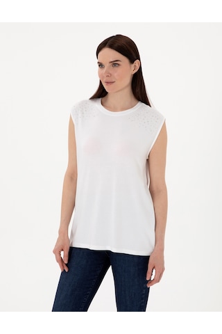Pierre Cardin Kadın Beyaz Tişört 50307285-vr013 Beyaz