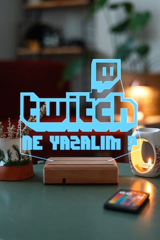 Kişiye Öze Hediye Twitch 3D Led Gece Lambası