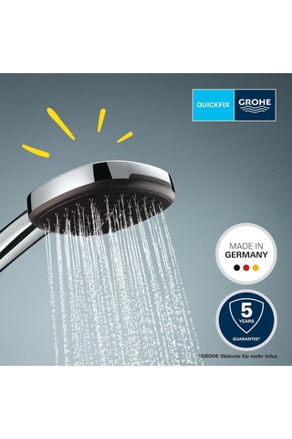 Grohe Vitalio Comfort 110 El Duşu, 2 Akışlı Yağmur & Jet , Smartswitch, 110mm Kare Duş Başlığı, Düşmeye Day Çok Renkli