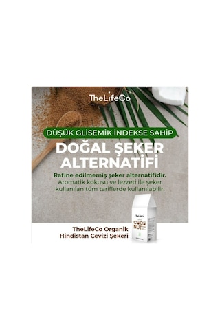 TheLifeCo Organik Hindistan Cevizi Şekeri 2 x 300 G