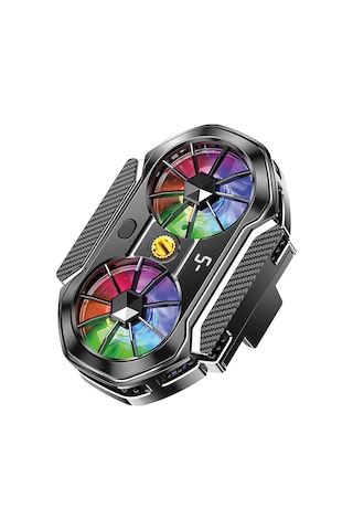 Çift Fanlı Rgb Telefon Soğutucu Gaming Mobil Oyun Fanı Dijital Ekranlı Çift Fanlı Rgb Telefon Soğutucu Gaming Mobil Oyun Fanı Dijital Ekranlı